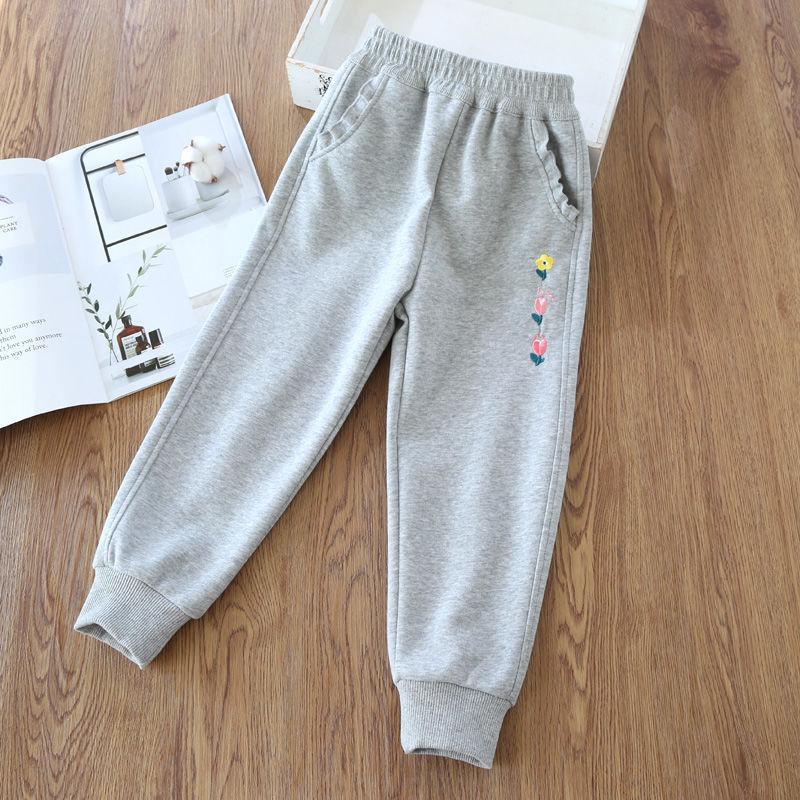 Girls Spring Autumn Sweatpants Comfortable Casual Pants for Toddlers and Kids 110