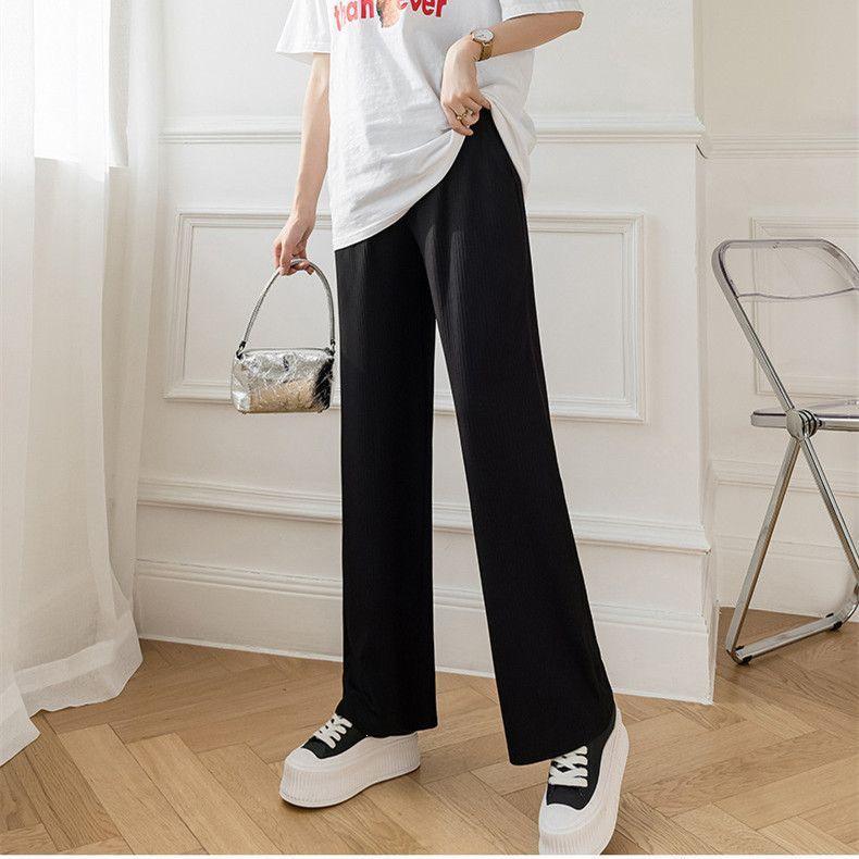 

Stylish Summer Maternity Ice Silk Pants - Loose, Thin, and Casual Nine-Point Base Layer for Pregnant Women XL (120-135 jin)