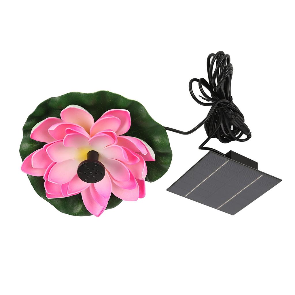 Lotus Flower Solar Water Pump Landscaping Floating Solar Bird Bath Fountain for Fish Pond Garden Patio Aquarium 1.4W