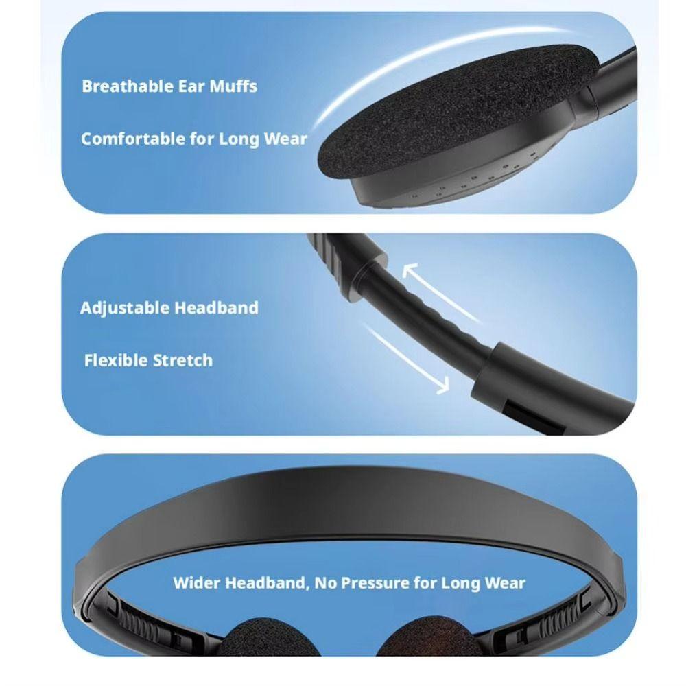 Wired Headworn Wired Headset 3.5MM Wired Headworn Earphones Cellular Wired Headset  Students