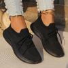 Women Sneakers Fashion Lace Up Mesh Breathable Outdoor Walking Small White Shoes Round Toe Non-slip Thick Sole Tennis Shoe