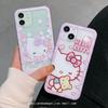 Cute cartoon kitty cat is suitable for iphone13 mobile phone case Apple 12pro women's 15pro transparent all-inclusive.