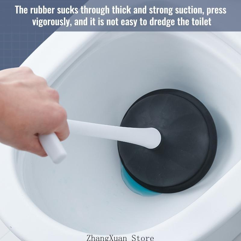 

Toilet Cleaning & Clogging Tool 2-in-1 Plastic Toilet Plunger & Bowl Brush Combo 3XUF CN