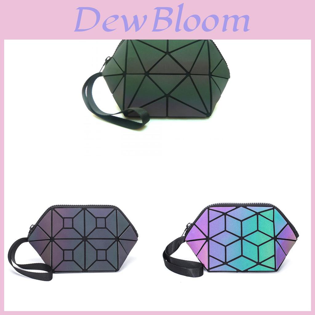Pu Night Light Geometric Pattern Handbag For Women With Organizer And Gift Purpose