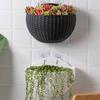 Wall Hanging Flowers Planter Imitation Rattan European Style Semicircle Plant Baskets for Outdoor Garden Balcony Planter Bucket