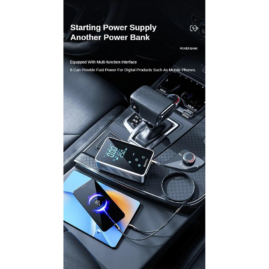 Car Jump Starter with Air Compressor 4 in 1 Portable Flashlight Starting Device Power Bank Battery Automotive Booster start