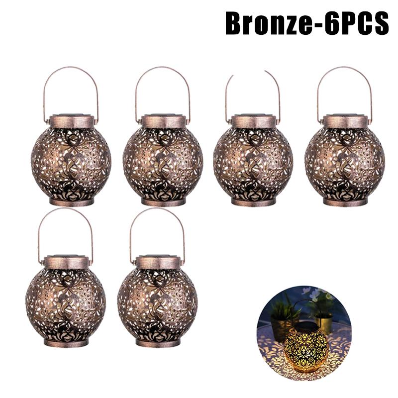Solar Powered Moroccan Lanterns Metal Outdoor Hanging Lights Waterproof For Patio Lawn Yard Tabletop Decor Ambient Lighting