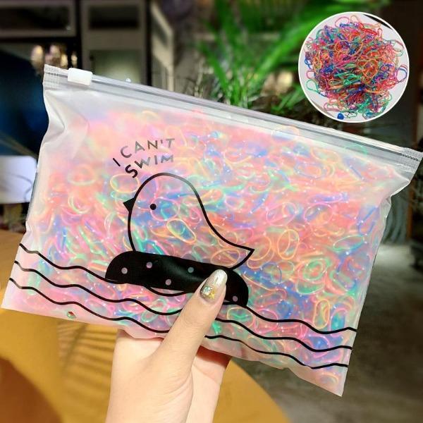 1000 teile/paket Mädchen Bunte Kleine Einweg Gummibänder Gummi Für Pferdeschwanz Halten Scrunchie Haarbänder Mode Haar Zubehör