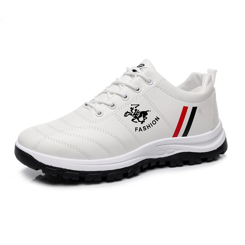 Sports Men's Shoes Spring Casual Shoes Leather Men's Shoes Comfortable White Shoes Student Outdoor Running Shoes Men's Sports Shoes