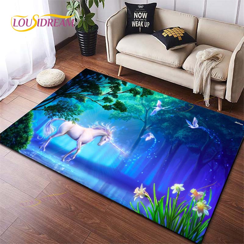 Cartoon Cute Unicorn Home Decor Bathroom  Soft Rugs Carpets for Living Room Rug for Kitchen on The Floor Mat Bedroom Mat