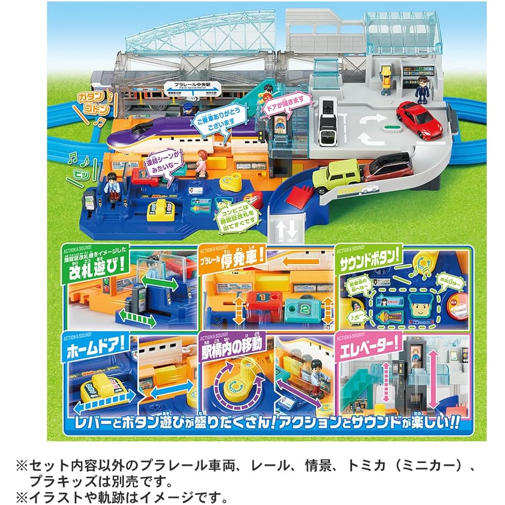 Takara Tomy Plarail Action and Sound Big Station Toy Train Set for Ages 3 and Up