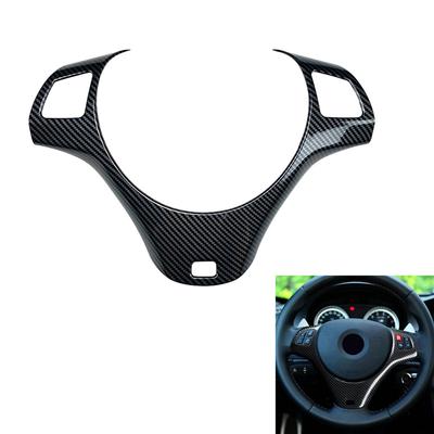 Embellecedor de volante de coche de fibra de carbono LHD para BMW Serie 3 E90 E92 E93 2005-2012 Decoración de volante de coche