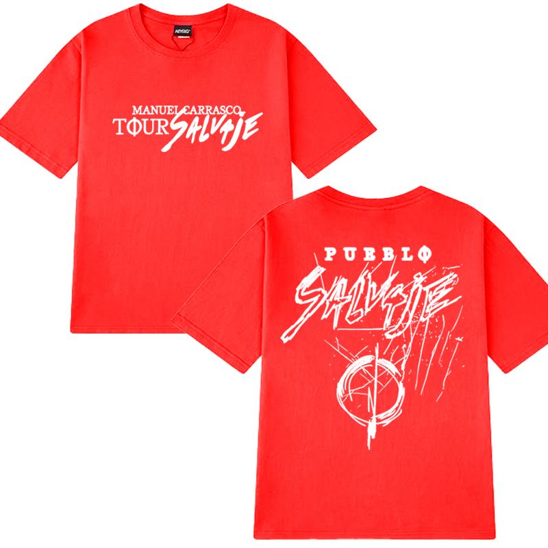 Heißer Rapper Manuel Carrasco Salvaje Welttournee 2025 Neues T-Shirt Herren Damen Vintage Streetwear Unisex Baumwolle Kurzarm T-Shirts
