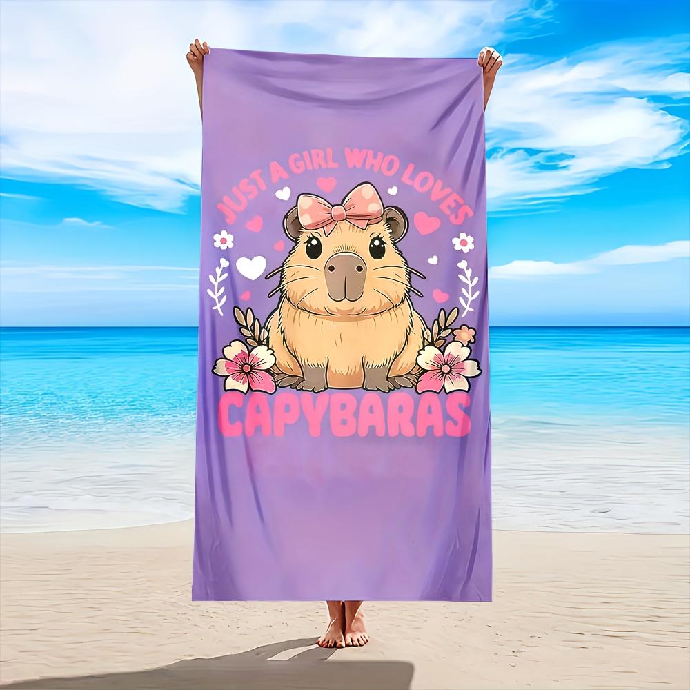 1pc Oversized Capybara Microfiber Beach Towel,Quick-Dry,Multiple Sizes,Essential for Summer Beach Surfing Swimming Pool Vacation W30*H60(CM)