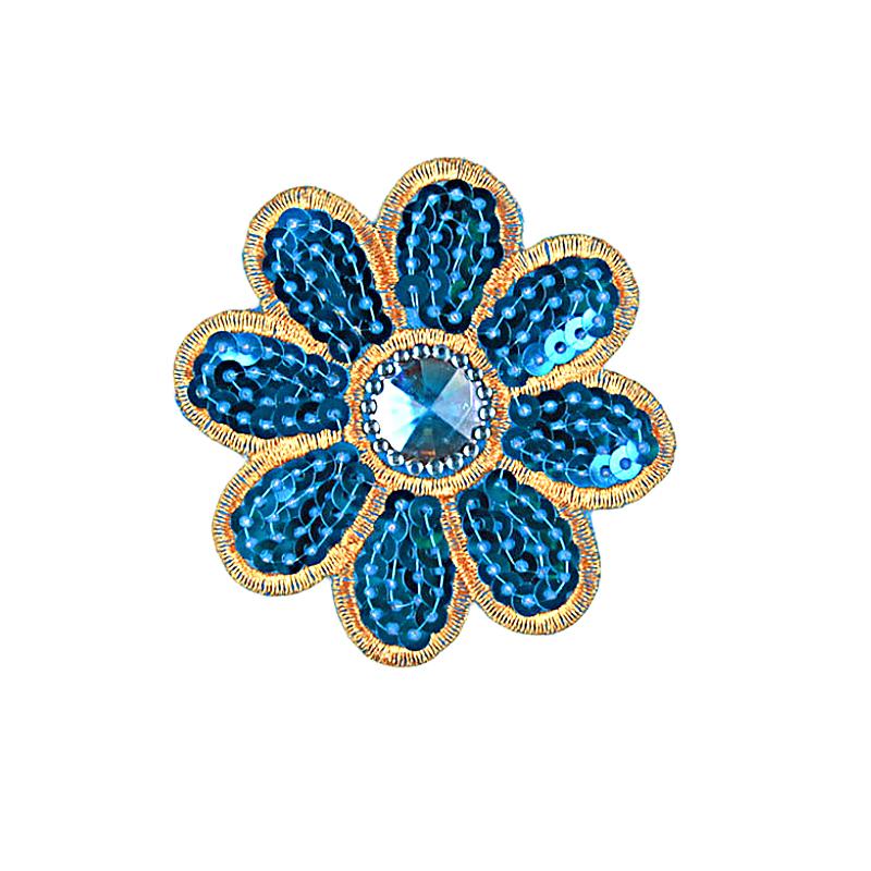 10Pcs Sequins Embroidery Cloth Stickers Small Octagonal Flower Performance Costume Ethnic Costume Accessories Iron-On Stickers