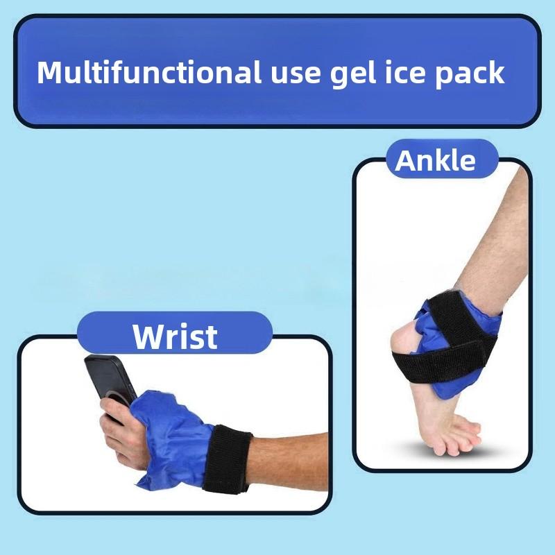 Reusable Hot Cold Therapy Ankle Ice Pack Wrap Adjustable Compression Support for Sprains Sports Injuries Recovery Pain Relief