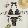 1011 new European and American swimsuit female sexy slim backless strap lace triangle bag bikini bikini