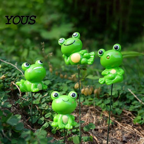 Colorful Frog Ornaments for Potted Plants Garden Stakes, Waterproof Resin Miniature Ornaments, Cute Figurines, Succulents Creative Landscape Figurines