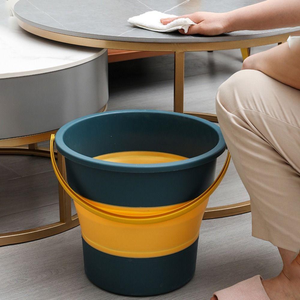 

Outdoor Cleaning Washing Mop Fishing Camping Water Pail Foldable Bucket Water Bucket Foldable Basin S синий