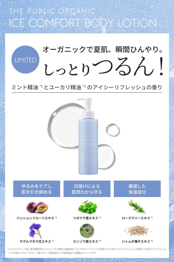 THE PUBLIC ORGANIC Ice Comfort Essential Oil Body Lotion 180mL [Limited Edition]