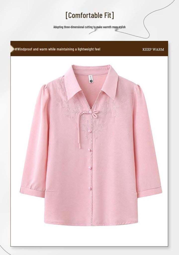 Middle-aged Mom's Casual Three-Quarter Sleeve Top - 2026 New Style