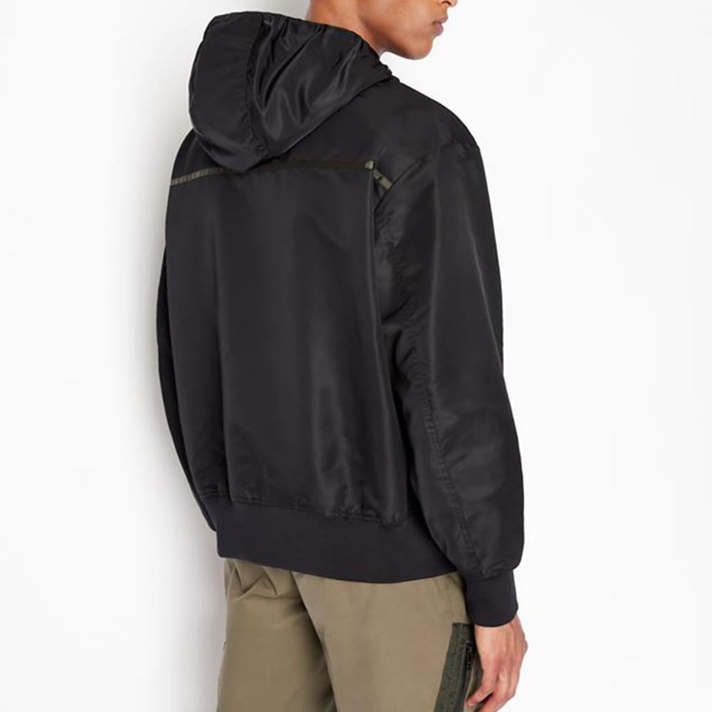 Armani Exchange FW22 Zipper Nylon Regular Jacket Men Jackets Black 6LZB03-ZNUSZ-1200