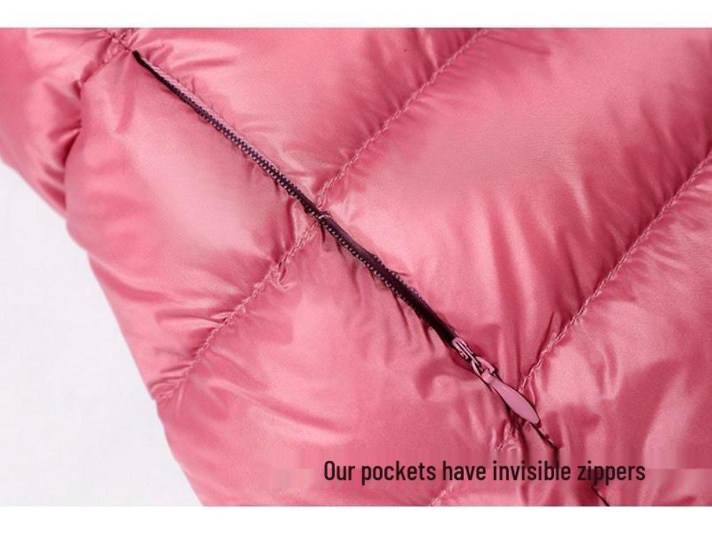 Winter Autumn Women Plus Size Lightweight Down Jacket Detachable Hood Warm Mid Length Coat