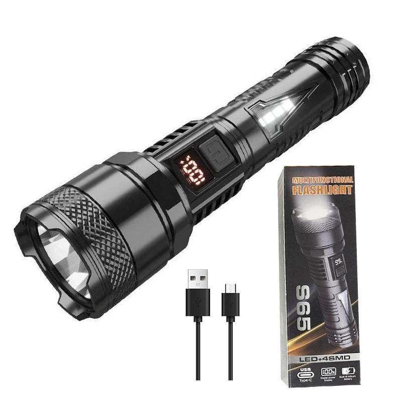 

Карманные фонарики с высоким люменом, многофункциональный мини-светодиодный фонарик, портативный светильник, уличный фонарь, аварийный фонарь для кемпинга 1 LED with side lights