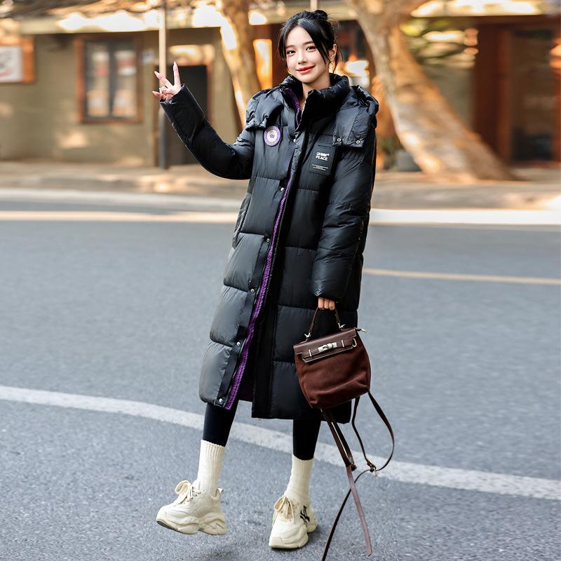 Long Over-knee Cotton-padded Clothes for Women's Winter New Loose Casual Thickened Hooded Temperament Warm Cotton Jacket