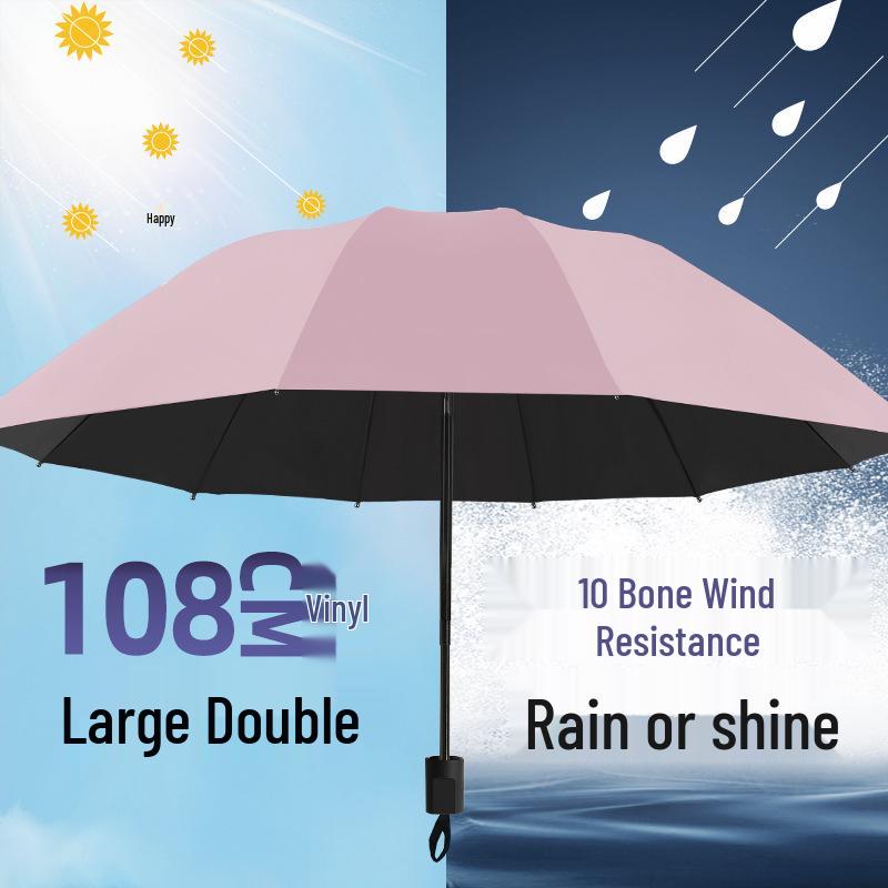 Parapluie Pare-Soleil Double Usage Extra Large: Épais, Renforcé, Pliable pour le Soleil et la Pluie