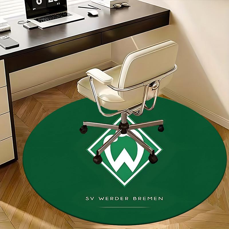 SV Werder Bremen, Tappetino Sedia Logo Squadra di Calcio Tappeto Rotondo Tappeto per Ufficio, Lavabile in Lavatrice, Antiscivolo, Adatto per Soggiorni, Camere da Letto