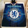Custom Name Chelsea Football Club Flannel Blanket, High Quality Comfortable for All Seasons, Home Decor, Warmth and Comfort