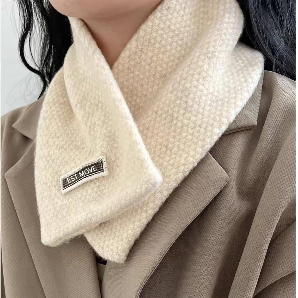 Thickened Knitted Scarf Solid Color Winter Scarf Fashionable Neck Warmer Winter