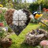 Bird Nesting House Bird Nesting Heart Holder Metal Bird Material Station Hummingbird Nester Box with Hook for Wild Birds Outdoor