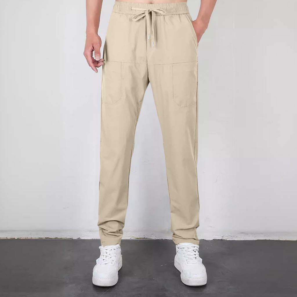 Herren Stretch Schnelltrocknende Sporthose Kordelzugbund Freizeithose Vier Taschen Wanderhose