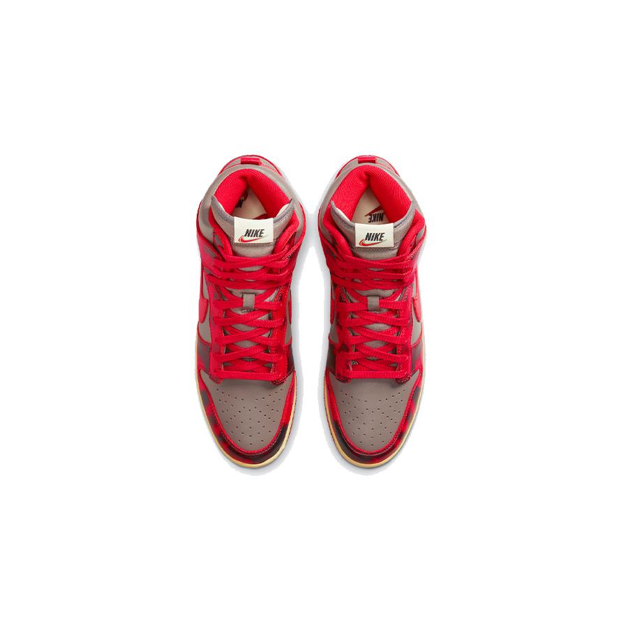 Nike Dunk High 1985 Red Camo Acid Wash Unisex Sneakers