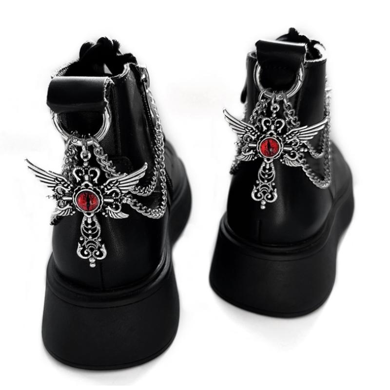 [HF]New 1Pc Titanium Steel Shoe Chain Metal Entagram Pendant Women Shoes Decoration Accessories Boots Shoe Party Diy Jewelry