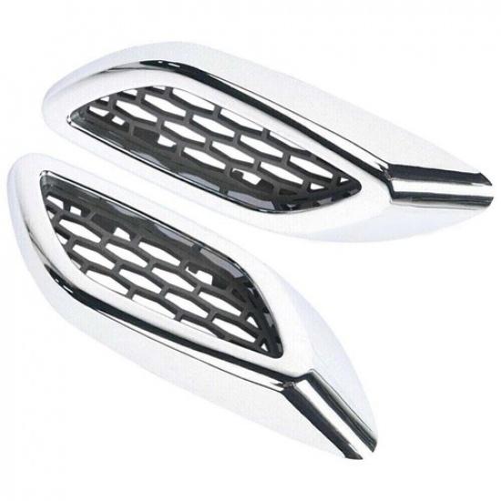 Front RH&LH Side Lateral Chrome Fender Air Vent Trim Bright For Maserati Levante
