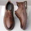 Men's Leather Shoes 2026 Spring Autumn New Thick Soled Casual Leather Shoe Mens Formal Wear Wedding Shoes Workwear Low Top Men