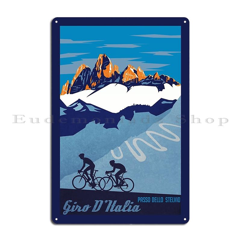 PARIS ROUBAIX Vintage Abstrakter Radsport Druck Giro D Italia Retro Passo Dello Stelvio Radfahren Metallblechschild Poster