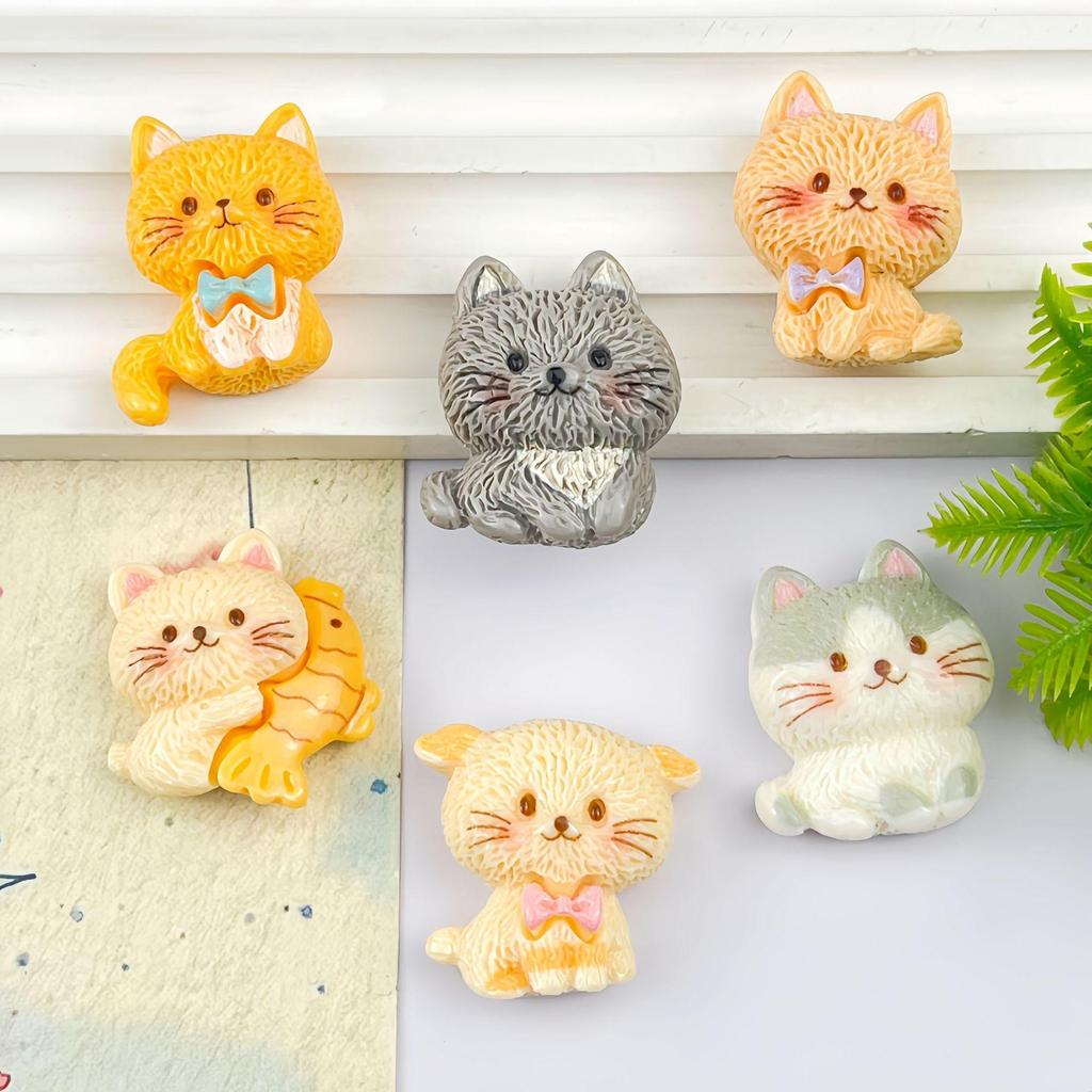Cartoon Cat Resin DIY Accessories: Hair Clip, Keychain, Phone Case, Magnet, Shoe Buckle, Ornament