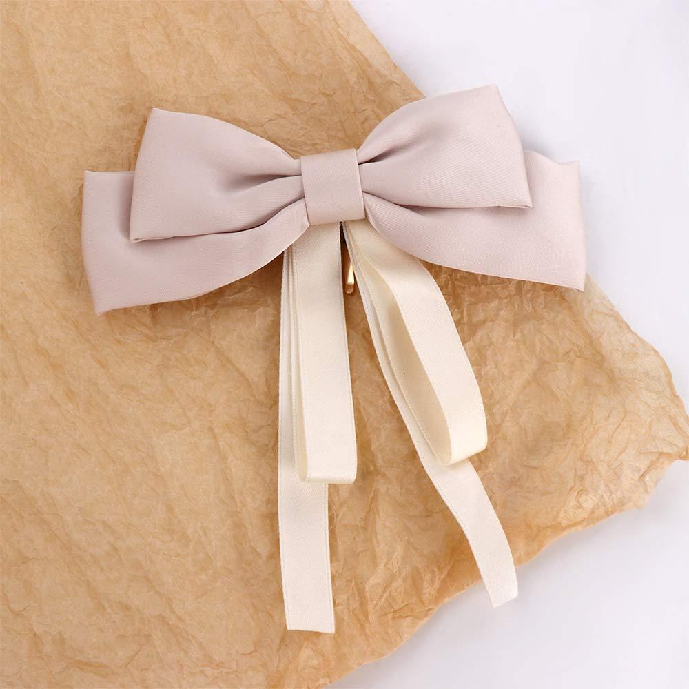 Elegant Big Bow For Girls Satin Hairpins Women Hair Clips Ponytail Holder Buckle Korean Barrettes