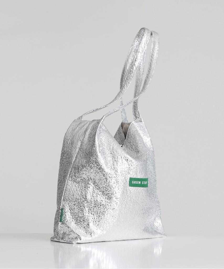 Green Stuff Effortlessly Boxy Shopper Bag 53 Sunlight Texture - Silver