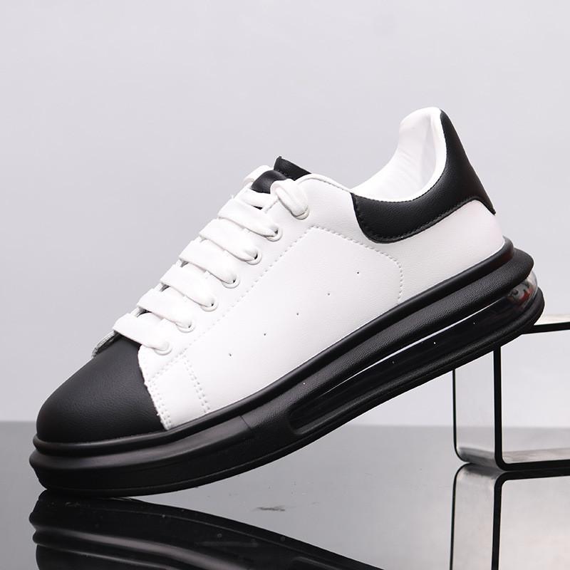 

Fashion Korean style men s fashion genuine leather shoes lace-up derby shoe flats platform sneakers air cushion womens trendy footwear 5.5 сірий колір