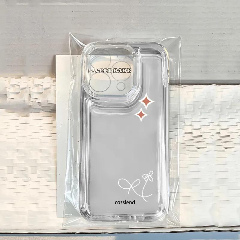 INS Korea ROSIE Phone Case For iPhone 17 16 15 14 13 12 11 Pro Max Mini SE 7 8 Plus 17E Air Shockproof Transparent Cover Fundas