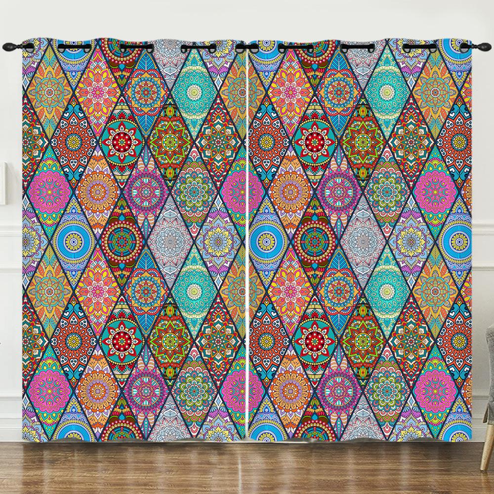 Perdele Perdele Boeme Perdele Blackout cu Imprimare Digitală Dormitor Fără Găurire