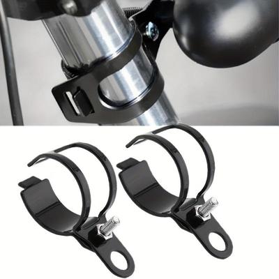 2PCS Premium ATV Motorcycle Turn Signal Bracket Kit - Adjustable Fork Mount Clamp Holder for Blinker Indicators
