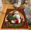 Christmas Rug  Santa Playroom and Bedroom Plush Carpet Non-slip  Soft Play Mat Bed Area Rug Parlor Decor