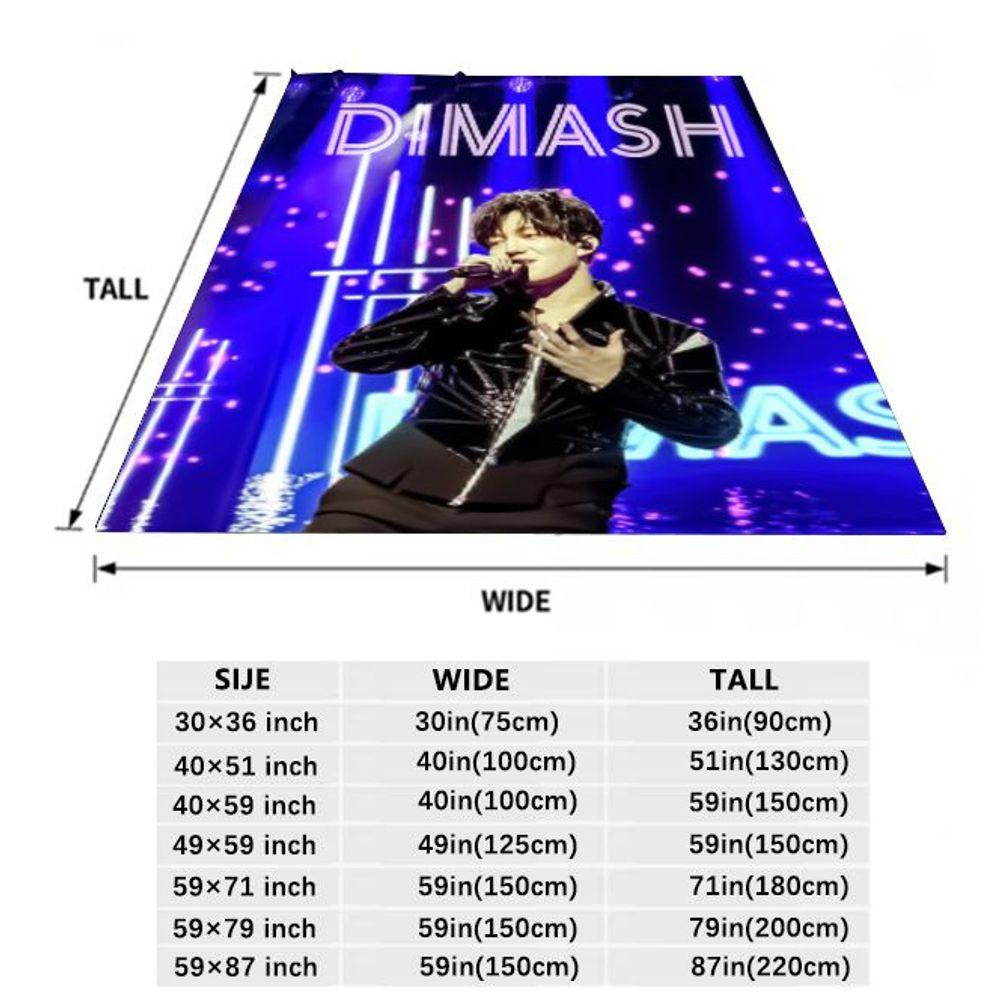 Dimash Kudaibergen Bühnenperformance-Decke - Weiche, gemütliche Überwurfdecke mit lebendigem Konzertdesign, mit schwarzer Reißverschlussjacke und Stunn