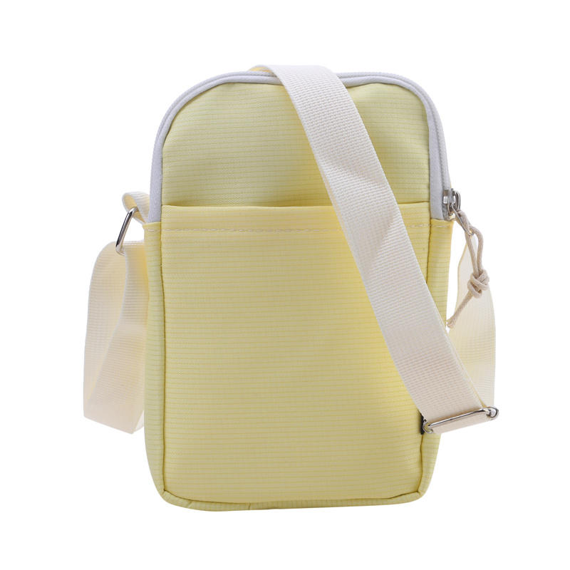 Women Canvas Small Satchel Purse Trend Candy Color Shoulder Wallet Simple Mobile Phone Crossbody Bag